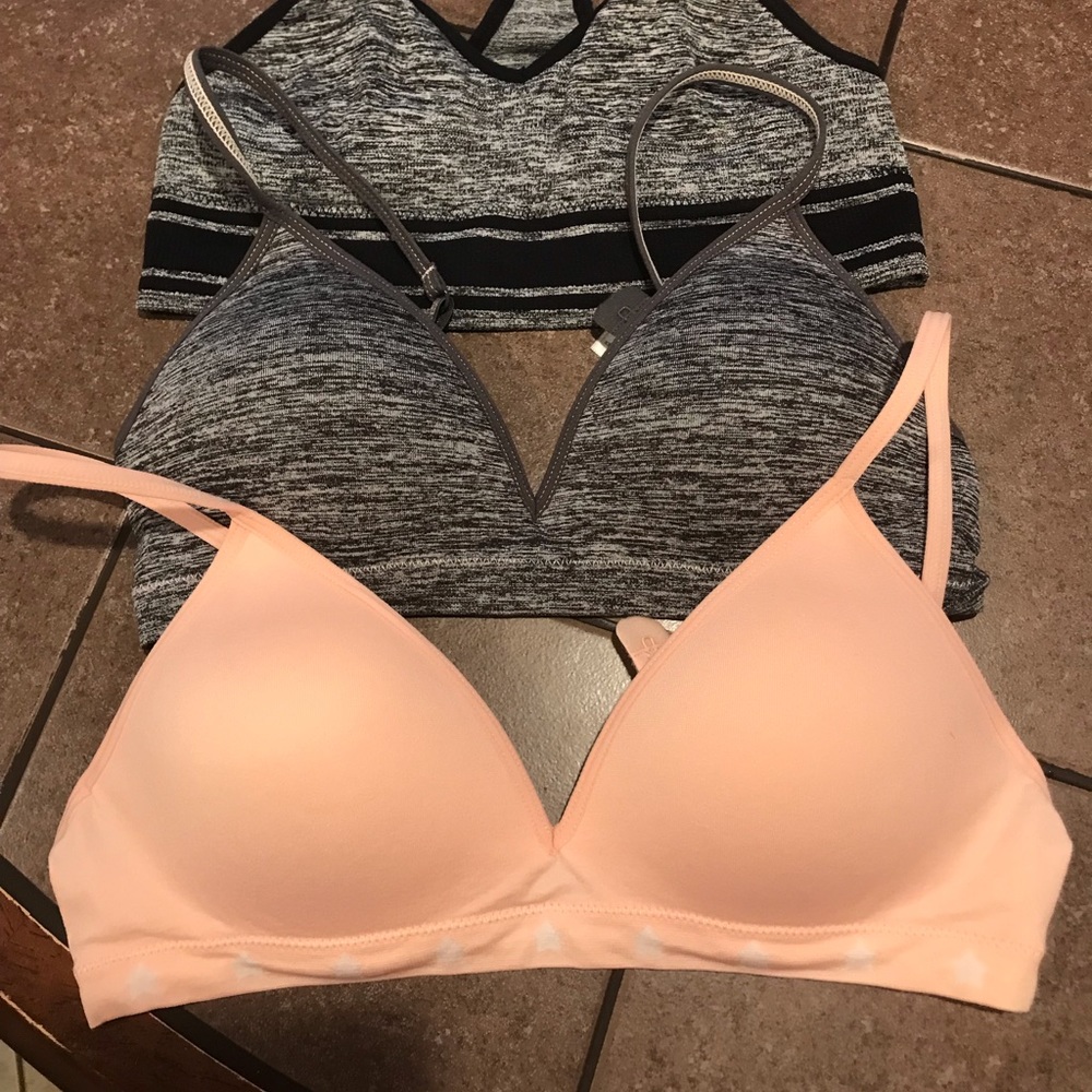 3 Bra Lot- 2 Wonder Nation Sz. 34 A, Padded & 1 Sports Bra Sz. 30